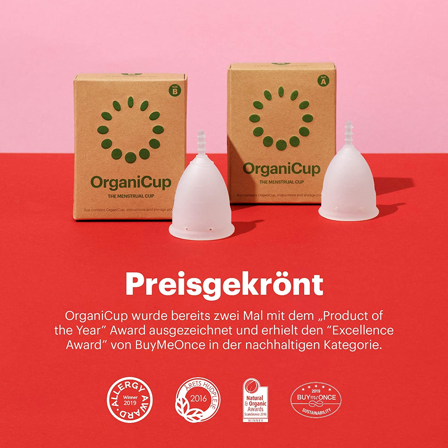 Preisgekrönte Menstruationstasse OrganiCup